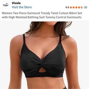 Amazon Black Women's Swim Top